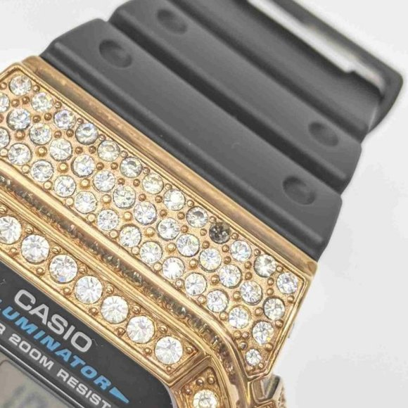 Casio Custom Gold Plated Crystal  DW-5600E G-SHOCK - Picture 7 of 12